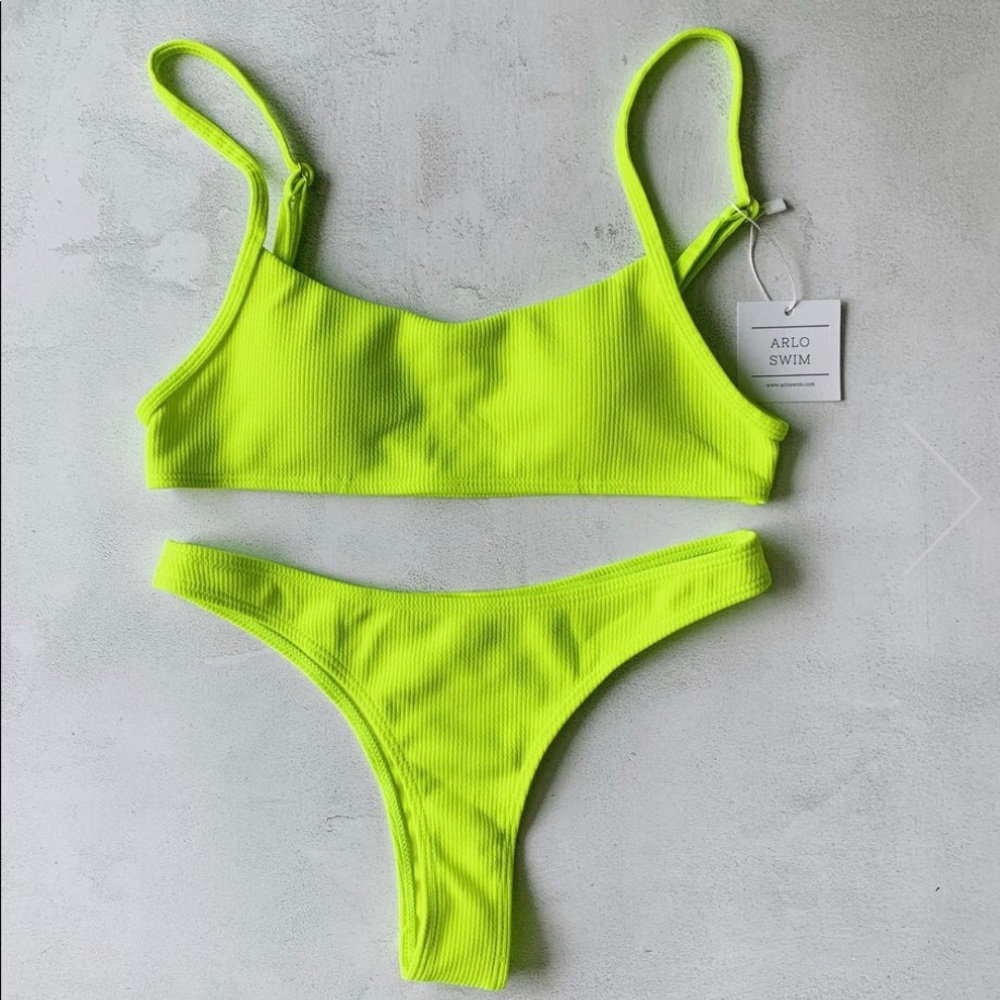 NWT arlo swim neon yellow bikini